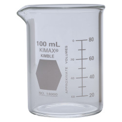 Kimble Low Form Griffin Glass Beakers 100ml Pack of 12