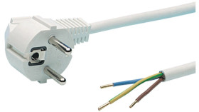 Przwód przyłączeniowy w wtyczką kątowa Uni-Schucko 2m H03VV-F 3x0,75 biały W-97155 PP-50/2M/3X0,75/OMY ŻO/