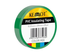 Taśma izolacyjna KEMOT 0,13x19x20Y klejąca zielony