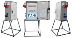 Rozdzielnica elektryczna budowlana na stojaku + licznik 3F (6x2P+Z, 2x16A/5P, 2x32A/5P) RB40x60-K63-00226Z-PL