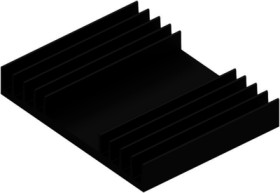 Extruded heatsink, (L x W x H) 75 x 94 x 14.5 mm, 4.75 to 2.8 K/W, black anodized, 10019581