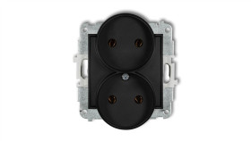 Icon Mechanizm Gniazda Podwójnego Do Ramki Bez Uziemienia 2X2p (Bez Przesłon...