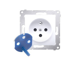 SIMON 54 Gniazdo DATA białe z kluczem uprawniającym DGD1.01/11 KONTAKT SIMON