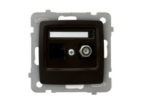 KARO Gniazdo komputerowo-antenowe czekoladowy metalik GPKA-S/K/m/40 OSPEL