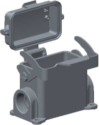 Housing, size HB10, die-cast aluminum, M32, angled, clip locking, IP65, T1620103116-000