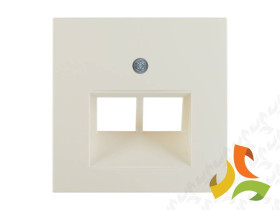 BERKER B.KWADRAT Płytka czołowa do gniazda komputerowe podwójne UAE krem połysk 5314098982 HAGER