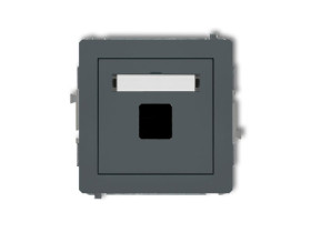 DECO Gniazdo multimedialne pojedyncze bez modułu (standard Keystone) grafitowy mat 28DGM-1P KARLIK