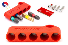 Uchwyt kompozytowy magnetyczny magazynek na bity czerwony BITMAG