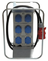 Rozdzielnica budowlana elCARRY-R C16-0006 IP44 w ramie, 2m H07RN-F 5G2,5 (OPD) z wtyczką CEE 16A-5P, 6x gniazdo GK 230V 16A 4620