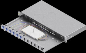 LSB1A225 19" FO splice box, 1U, 12 ports, 6x LC duplex, OS2