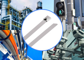 TRU COMPONENTS TC-12656588 Opaski kablowe stalowe 840 mm 7.9 mm AISI 316 100 szt.