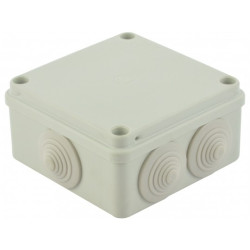 Skrzynka hermetyczna IP65 Puszka instalacyjna 100x100x50mm bezhalogenowa szara z dławikami PG21 S-BOX 106