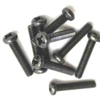 M2.5x20WKC/10 Wkręt do metalu- walec wypukły - krzyżak - czerniona - kpl. 10 szt.