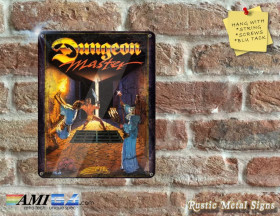 Rustic Amiga Game DUNGEON MASTER Game Artwork - Metal Sign