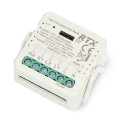 Tuya - dwukanałowy mini przekaźnik 10A - ZigBee - aplikacja Android/iOS - RTX ZRS2LN-MR