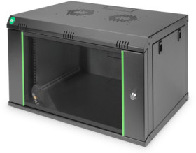 Wall enclosure, 7 U, (H x W x D) 389 x 600 x 450 mm, IP20, sheet steel, black, DN-19 07-U-EC-SW
