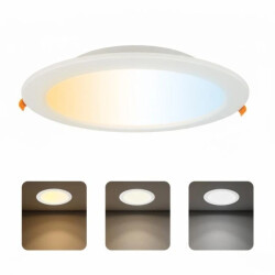 Oprawa podtynkowa downlight LED, 24W, 2270lm, IP20, CCT, okrągła, biała, ALEXIS HOROZ