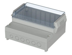 ABS/PC enclosure, (L x W x H) 213 x 185 x 104.5 mm, light gray (RAL 7035), IP65, 41200309