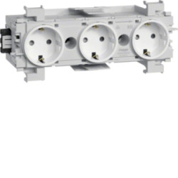 Gniazdo Schuko 3-kr wtycz.zacisk mont.front.bia GS30019010