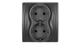 Logo Gniazdo Podwójne Z/U Schuko Grafitowy 11Lgp-2Sp