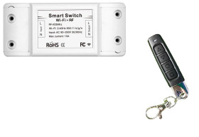 Inteligentny przekaźnik Wi-Fi/RF 433 sterowny pilotem Tuya + pilot radiowy 4 przyciskowy