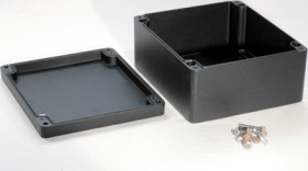 Aluminum die cast enclosure, (L x W x H) 230 x 200 x 110 mm, black (RAL 9005), IP66, 1590Z231BK