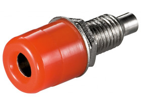 Gniazdo bananowe z gwintem 4 mm, z dwiema nakrętkami