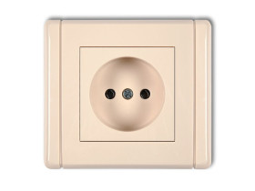FLEXI Gniazdo pojedyncze bez uziemienia (bez przesłon torów prądowych) beżowy 1FGP-1 KARLIK