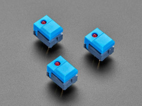 Adafruit Step Switch with LED - Three Pack of Blue Plastic with Red LED
