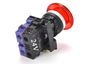 Przycisk bezpieczeństwa; blokada; LED 24V; NO