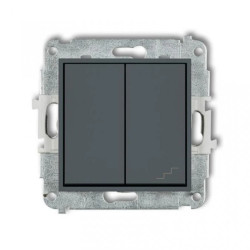 MINI Łącznik pojedynczy ze schodowym (wspólne zasilanie) grafitowy mat 28MWP-10.1