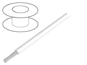 2842/7-WH005 Przewód HookUp Wire linka Cu 28AWG PTFE biały 250V 30,5m