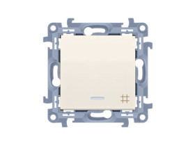 SIMON 10 Wyłącznik krzyżowy podświetlany LED zaciski śrubowe kremowy CW7L.01/41 KONTAKT SIMON