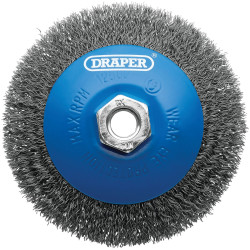 Draper 08065 Steel Bevelled Crimped Wire Wheel Brush 115mm M14 - 08065