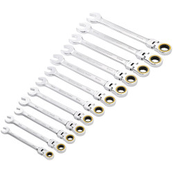 Draper Expert 03932 HI-TORQ&#xAE; M Flex Hd Rtch Spanner Set 12 Pc