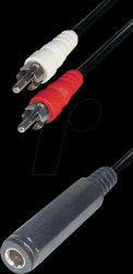 A 43L 2x RCA connectors to 6.3 mm jack socket, 0.2 m