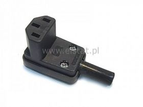 AC 3PIN gniazdo na kabel komputerowe kątowe