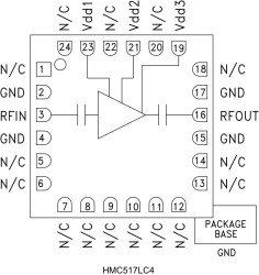 Low Noise Amplifier SMT, 17 - 26 GHz