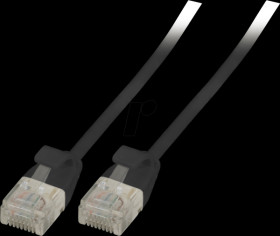 K8108SW.0,5 Cat.6a patch cable, U/UTP, ultraflex, 0.5m, black