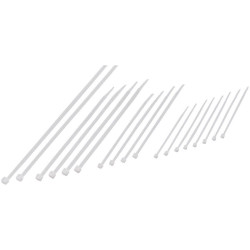 TruComponents 40287 Cable tie 100x2.5,155x2.5,203x3.6,203x4.8 Natural 200pcs