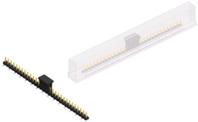 Pin header, 30 pole, pitch 2.54 mm, angled, black, SLLP5SMD03830SBSM