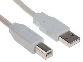 Kabel USB Złącze A USB A Złącze B USB B dł. 1.5m Przewód USB USB 2.0 kolor: Biały