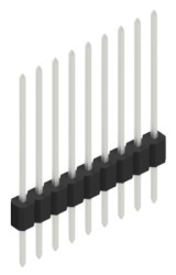 Pin header, 9 pole, pitch 1.27 mm, straight, black, 10059452