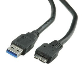 Kabel USB Złącze A USB A Złącze B Micro USB typu B dł. 3m Przewód USB USB 3.0 kolor: Czarny