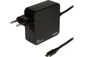 Inter-Tech PD-2100 | USB-C Oplader 100W | Zwart | Met Geïntegreerde Kabel