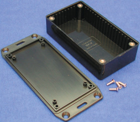 Obudowa Tworzywo ABS odporne na ogień szerokość zew. 50 mm długość zew. 100 mm wys. zew. 21 mm Hammond IP54 Czarny