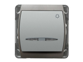 GAZELA Wyłącznik zwierny przycisk "światło" srebro + tytan ŁP-5JS/m/18/23 OSPEL