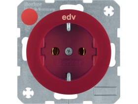 R.1/R.3 Gniazdo pojedyncze z uziemieniem schuko z nadrukiem czerwony 47432022 HAGER