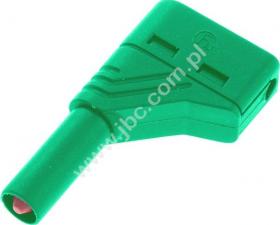 LAS S W GN Wtyk bezp. 4mm kątowy, przyłącze przykręcane, 24A, zielony, Hirschmann, 934098104, LASSWGN