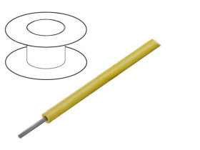 1850-YL005 Przewód HookUp Wire linka Cu d: 32AWG PVC żółty 600V 30,5m